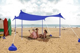 Portable Sun Shelter Abccanopy Beach (10X9 Ft. Blue) For Beach And Camping Trips - £43.87 GBP
