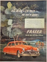 1949 Print Ad The Frazer Manhattan 4-Door Car The Pride of Willow Run Michigan - $22.48