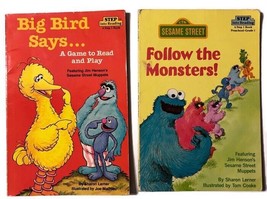 Vintage 80s Editions Step into Reading Books Lot of 2 Big Bird + Cookie Monster - £13.15 GBP