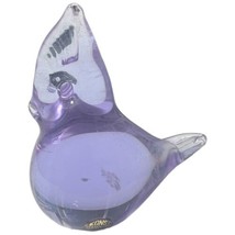 Vintage Konst Urshult Bird Figurine Sweden Purple Glass Neodymium Alexandrite 2&quot; - $34.96