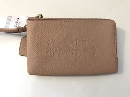 NWT Coach Double Corner Zip Leather Wallet Nude Pink F23693 Purse Clutch Handbag - £39.95 GBP