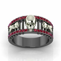 Gothic Skull Ring Skull Engagement Rings in Sterling Silver Antique Skull Ring - £79.12 GBP