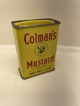 Vintage Yellow Colman&#39;s Mustard Spice Tin Box Advertising Piece - £8.52 GBP