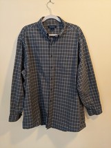 Brooks Brother Men Green White Plus  Fit Long Sleeve Plaid Shirt Sz XXL 2XL - £22.34 GBP