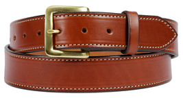 LARGE MONEY BELT - Stitched Brown Bridle Leather &amp; 24&quot; Zipper Pouch USA ... - £90.33 GBP+