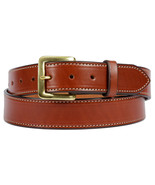 LARGE MONEY BELT - Stitched Brown Bridle Leather &amp; 24&quot; Zipper Pouch USA ... - £89.66 GBP+