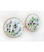 Large Awesome Vintage Mid Century MCM Hand Painted Ceramic Cufflinks - £15.79 GBP
