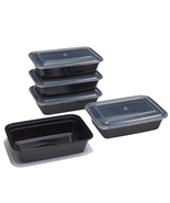 10 Piece Meal Prep Food Storage Containers, Black - $316.97 MXN