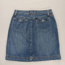 Eddie Bauer Women's Blue Cotton Denim Skirt Pockets Size 8R Waist 30" image 2