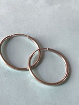 Estate Classic Thin Tubular Nonmagnetic Silver HOOP Earrings for Pierced Ears –  - £11.76 GBP