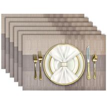 Classic Gold Vinyl Placemats Set of 6 - Elegant Heat Resistant Table Covers - $32.62