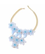 Blue Chroma, Blue Glass Goldtone Necklace (20&quot;) Nice, Chunky!  New  #JN1089 - £10.61 GBP
