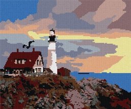 Pepita Needlepoint kit: Lighthouse at Sunset, 12&quot; x 10&quot; - £68.15 GBP+