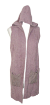 Oliver Faux Fur Knit Cardigan Vest Mauve Blush Pink Hood Open Front Pock... - £18.91 GBP