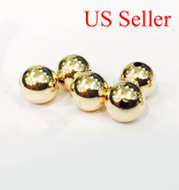 1 pc 14k solid yellow gold 6 mm round polish loose bead  6MM - £7.71 GBP