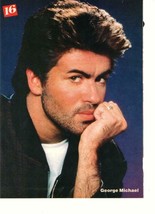 George Michael teen magazine pinup clipping 80&#39;s Wham 16 mag hand on face - £1.20 GBP