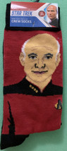 Star Trek Captain Picard Next Generation Crew Sock Men’s Size 10-13 Red &amp; Black - £11.83 GBP