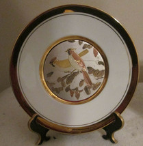 LAL Chokin Art Collection 24KT Gold Rim 6&quot; Plate With two Birds Signed - £22.69 GBP