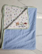Carters Just One Year White Blue Baby Blanket 123 Little Friends Puppy P... - $24.70