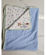 Carters Just One Year White Blue Baby Blanket 123 Little Friends Puppy P... - £19.45 GBP