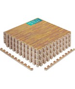 Yes4all 48SQ.FT Wood Grain Puzzle Exercise Mat EVA Interlocking Tiles (1... - $45.53