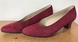 Vintage Bally Italy Wine Red Suede Leather Glow Formal High Heels Pumps ... - £99.68 GBP