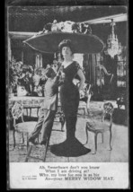 Vintage Sweetheart Poetry Humor Postcard Merry Widow Hat 1908 Grollman - £10.24 GBP