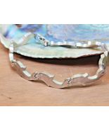 925 Sterling Silver Dolphin Motif Fetish Link Chain Bracelet VTG 7.5&quot; A ... - €66,90 EUR
