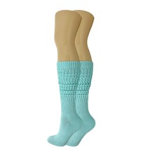 Mint Green Heavy Slouch Socks for Women 80s Style Shoe Size 5-10 - £7.76 GBP+