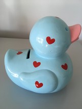 PIGGY BANK - BLUE DUCK WITH LOVE HEARTS - £3.39 GBP