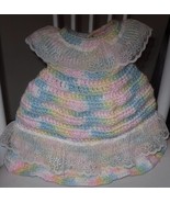 INFANT DRESS WITH LACE TRIM PREEMIE, NEWBORN, VARIEGATED MULTI PASTELS H... - $497.78 MXN