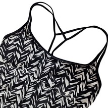Kona Sol Racerback Tankini Swimsuit Top Medium Black White Herringbone P... - $25.53