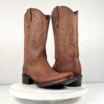NEW Lane Mens Ranahan Brown Cowboy Boots Sz 8 Leather Western Square Cut... - $183.15