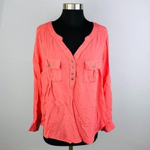 Torrid Womens 0 = L Large 12 Light Salmon Melon Long Sleeves Popover Top - £11.99 GBP