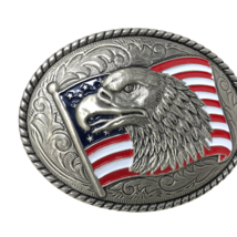 VTG Crumline American Bald Eagle USA Flag Oval Buckle Patriotic America ... - £31.64 GBP