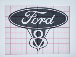 Ford V8 Old Style Die Cut Vinyl Indoor Outdoor Decal Sticker - £4.06 GBP+