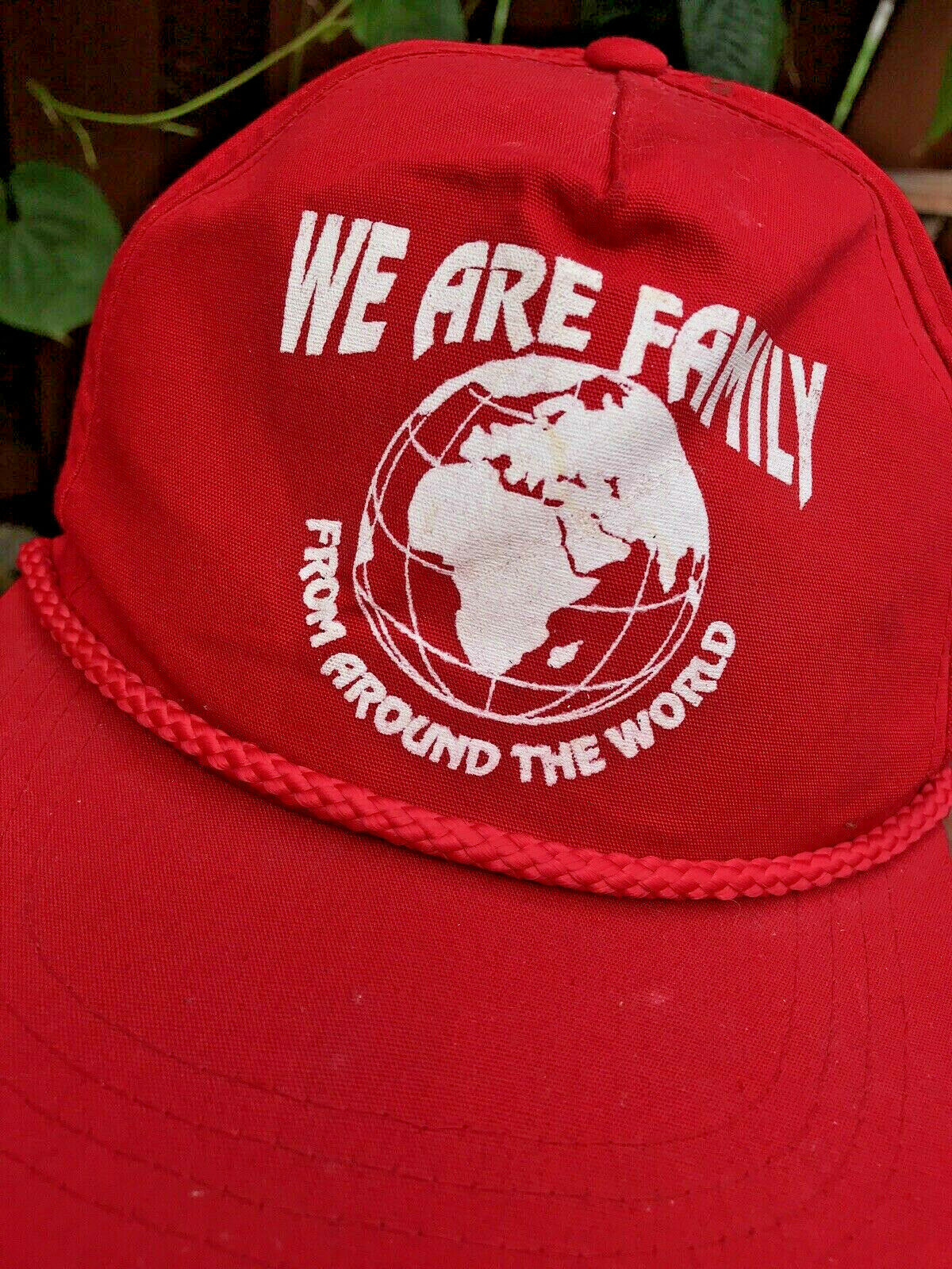 Primary image for Vtg Africa UNITE Yupoong We Are Family From Around the World Globe Snapback Hat