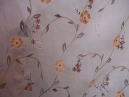 4yds Ethereal Sheer Silk Organza Painted Embroidered Beige Brown - £87.89 GBP