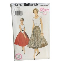 Butterick Misses Top Skirt Retro 50&#39;s Sewing Pattern Sz 8-12 6176 - Uncut - £13.21 GBP