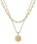 BeyondVision 18K Gold plated double layer double sided alphabet pendant ... - £28.37 GBP