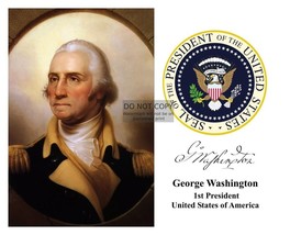 President George Washington In Uniform Presidential Seal 8X10 Photo - £6.64 GBP