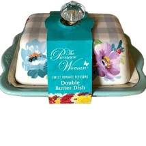 Pioneer Woman ~ Stoneware ~ Double Butter Dish ~ SWEET ROMANCE BLOSSOM P... - $740.38 MXN