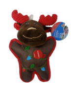 Vibrant Life Holiday Moose Dog Chew Toy 7 inch Stuffed Plush Squeaky Chr... - £8.14 GBP
