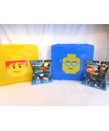 Lego Minifigure Head Storage Carrying Cases Container Yellow + Blue + Ne... - $752.38 MXN