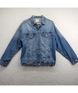 American Eagle Womens Blue Jean Jacket Size Medium Denim Trucker Stone Wash - £17.13 GBP