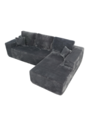 Cloud Sectional Sofa with L-Chaise - Modern, Deep Seat, Grey Corduroy - $610.99