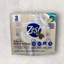 Zest Cocoa Butter &amp; Shea 3pk Deodorant Bar Soap 4oz EA - £17.56 GBP