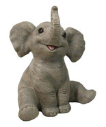 Wildlife African Savanna Elephant Young Calf with Trunk Up Figurine 5&quot; - $31.99