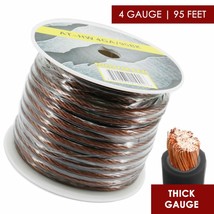 4 Gauge Wire Black Amplifier Power/Ground 4 Ga Amp Wire 95 Feet Cable Roll - £77.27 GBP