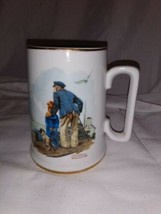 Vintage Norman Rockwell Museum Inc. &quot;Looking Out to Sea&quot; 1985 Mug Gold Trim 12oz - £6.75 GBP